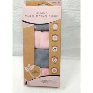 Reusable Make-up Removing Cloths, Assorted Colors, 4 Cloths Elmtree & York NEW